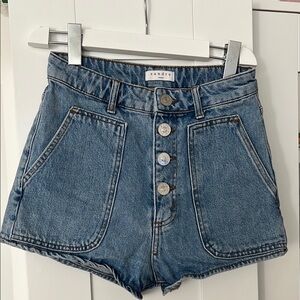 Sandro Blue High Waist Denim Shorts